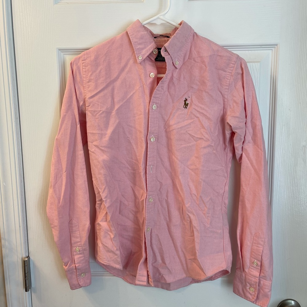 Ralph Lauren women’s light pink slim fit button up
